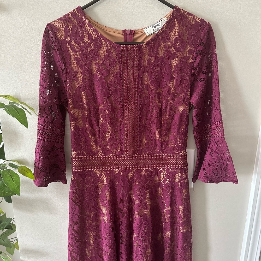 Beautiful Lace Dress in Plum
